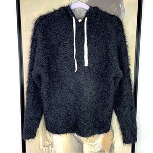 Bp Black Fuzzy Eyelash Hoodie